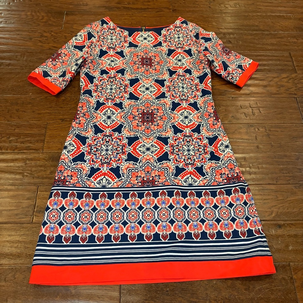 Eliza J Navy and Red Floral Dress